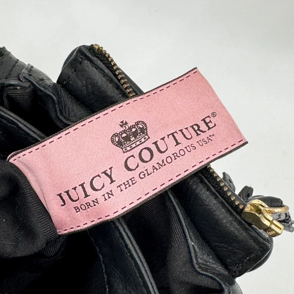 Juicy Couture Black Leather Quilted Chain Shoulder Bag - Picture 6 of 10